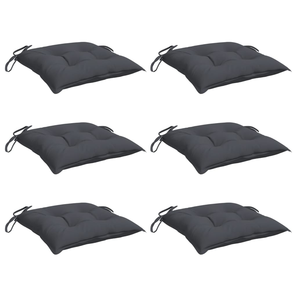 Coussins de chaise Vidaxl 6 pcs 50x50x7 cm Oxford tissu anthracite -colored