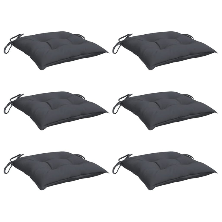 Coussins de chaise Vidaxl 6 pcs 50x50x7 cm Oxford tissu anthracite -colored