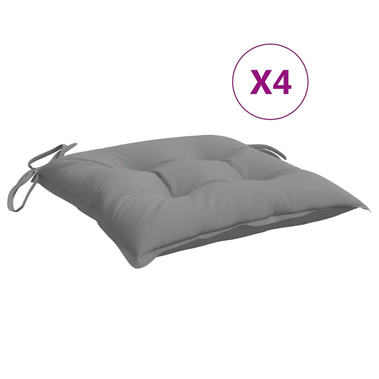 Coussins de chaise Vidaxl 4 ST 50x50x7 cm Oxford tissu gris