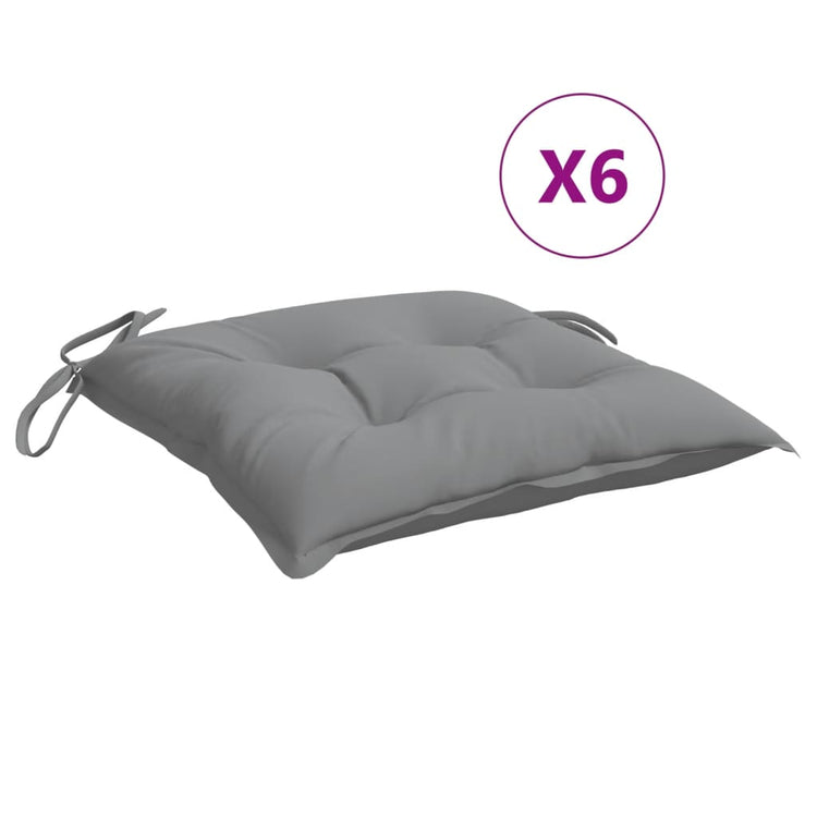 Coussins de chaise Vidaxl 6 pcs 50x50x7 cm Oxford tissu gris