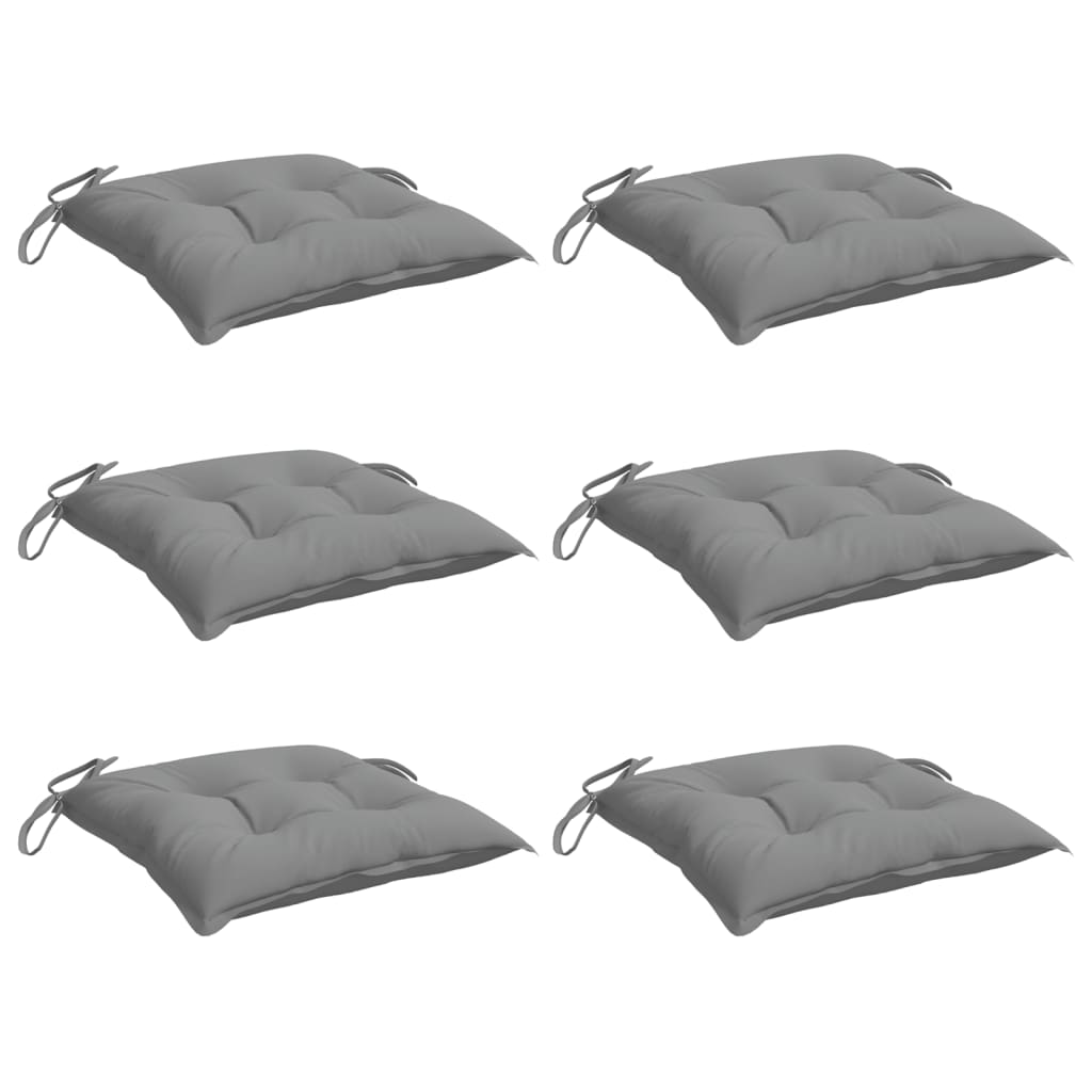 Coussins de chaise Vidaxl 6 pcs 50x50x7 cm Oxford tissu gris