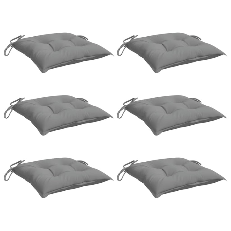 Coussins de chaise Vidaxl 6 pcs 50x50x7 cm Oxford tissu gris