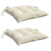 VidaXL coussins de chaise 2 pcs 50x50x7 cm tissu oxford blanc crème - afbeelding 3