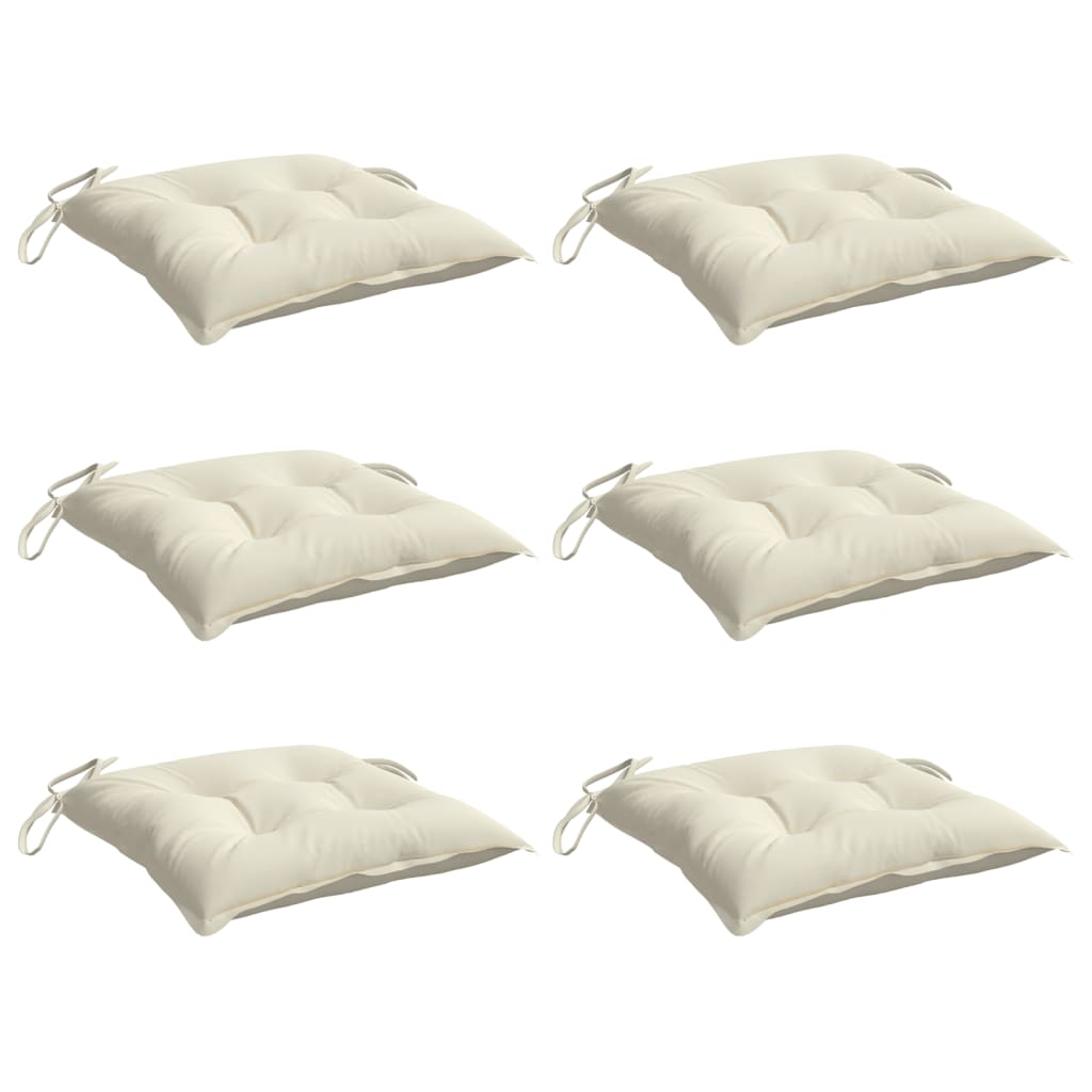 Coussins de chaise Vidaxl 6 ST 50x50x7 cm Oxford Fabric Crèmewit