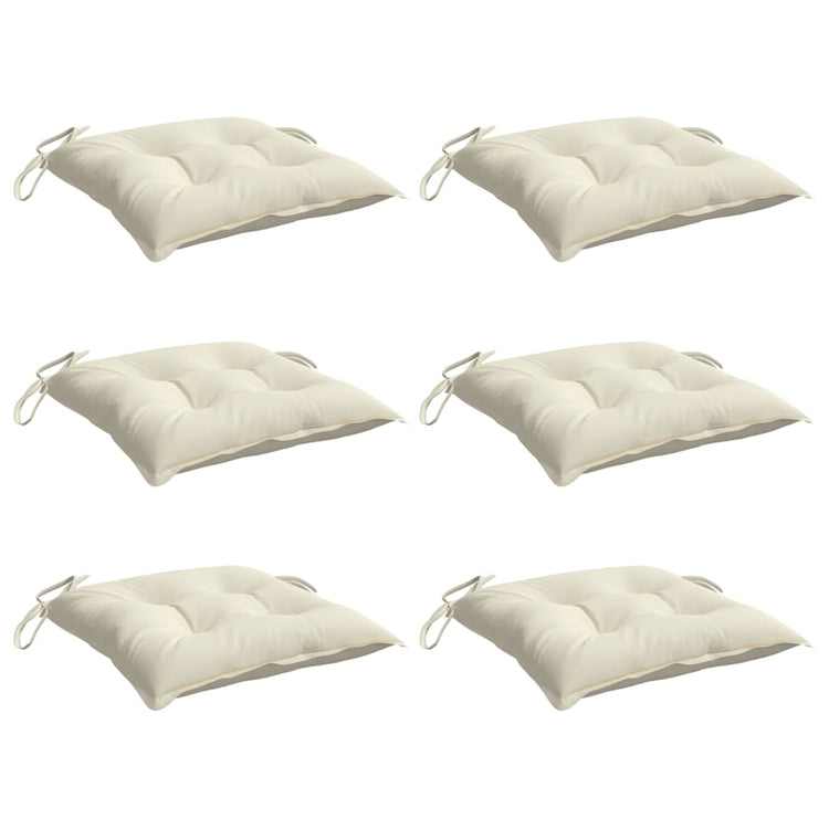 Coussins de chaise Vidaxl 6 ST 50x50x7 cm Oxford Fabric Crèmewit