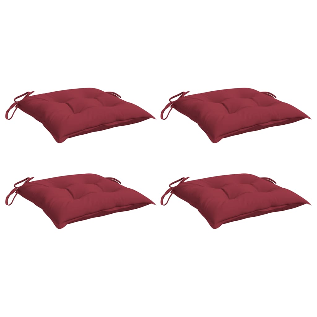 Coussins de palette vidaxl 4 ST 50x50x7 cm Oxford tissu vin rouge