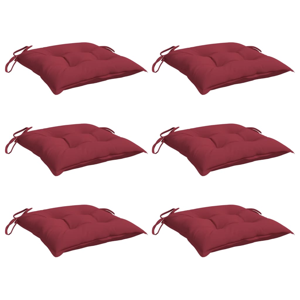 Coussins de palette vidaxl 6 ST 50x50x7 cm Oxford tissu vin rouge