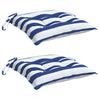 Coussins de chaise Vidaxl 2 ST 50x50x7 cm Tissu rayé blanc et bleu