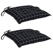 Vidaxx coussins de chaise 2 pcs 50x50x7 cm tissu motif losange noir - afbeelding 3
