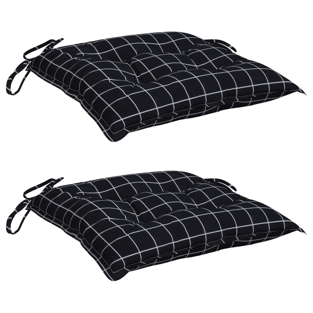 Vidaxx coussins de chaise 2 pcs 50x50x7 cm tissu motif losange noir