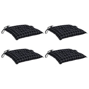 Vidaxx coussins de chaise 4 pcs 50x50x7 cm tissu motif losange noir - afbeelding 3