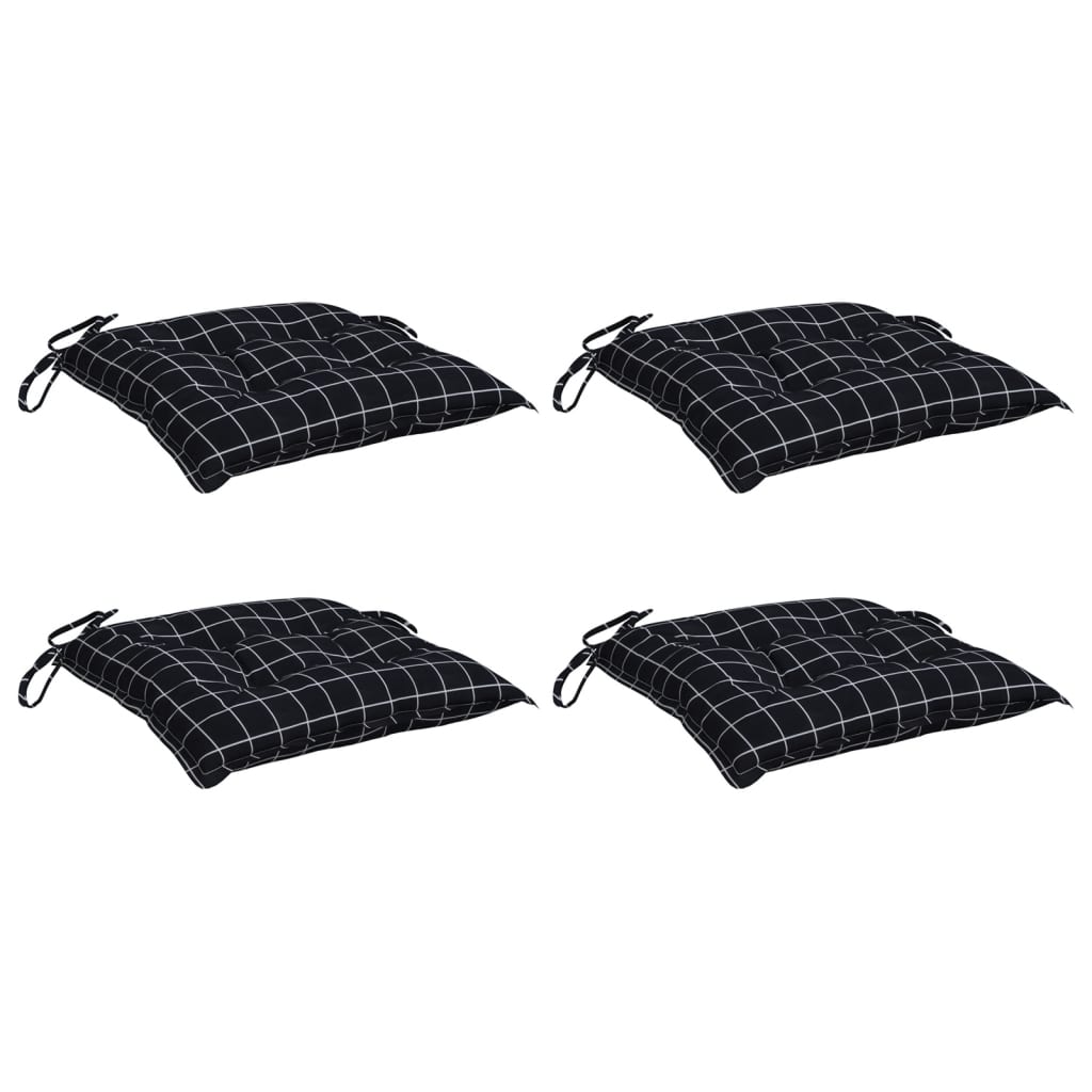 Vidaxx coussins de chaise 4 pcs 50x50x7 cm tissu motif losange noir