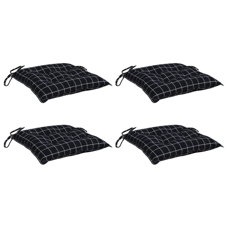 Vidaxx coussins de chaise 4 pcs 50x50x7 cm tissu motif losange noir