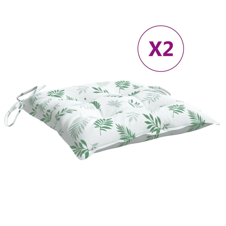 Coussins de chaise vidaxl 2 ST 50x50x7 cm motif de feuille de tissu