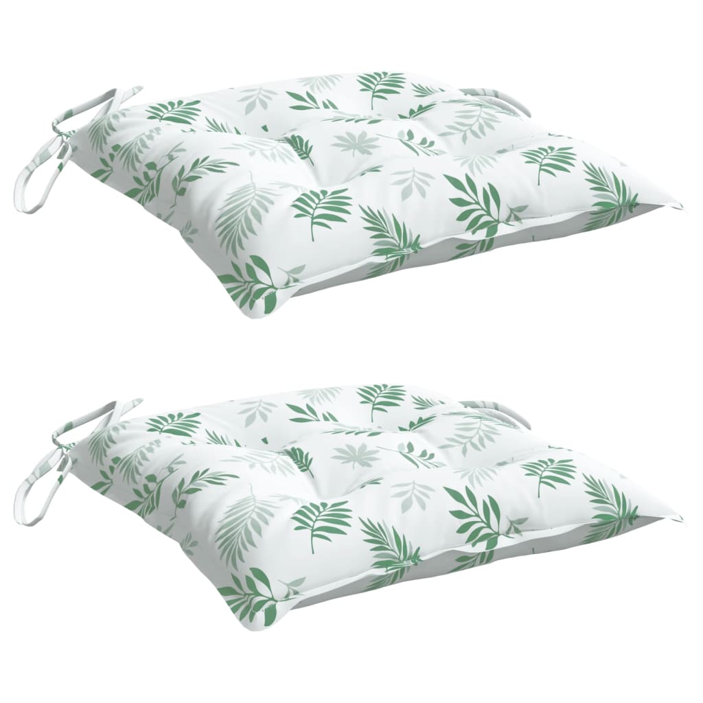 Coussins de chaise vidaxl 2 ST 50x50x7 cm motif de feuille de tissu