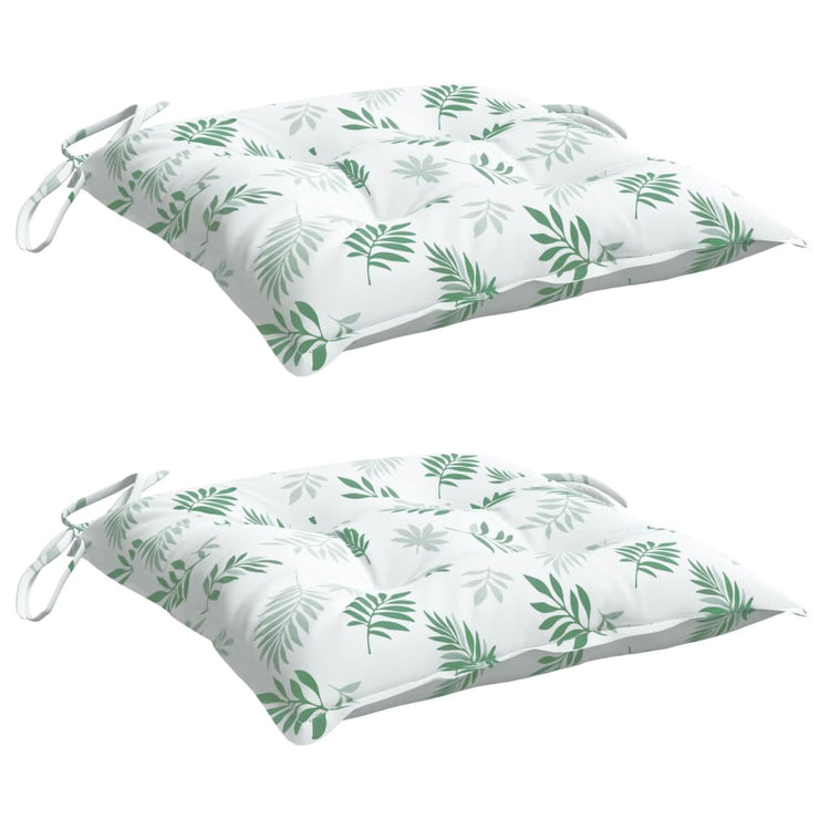 Coussins de chaise vidaxl 2 ST 50x50x7 cm motif de feuille de tissu