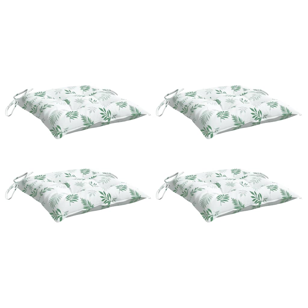 Coussins de chaise vidaxl 4 ST 50x50x7 cm motif de feuille de tissu