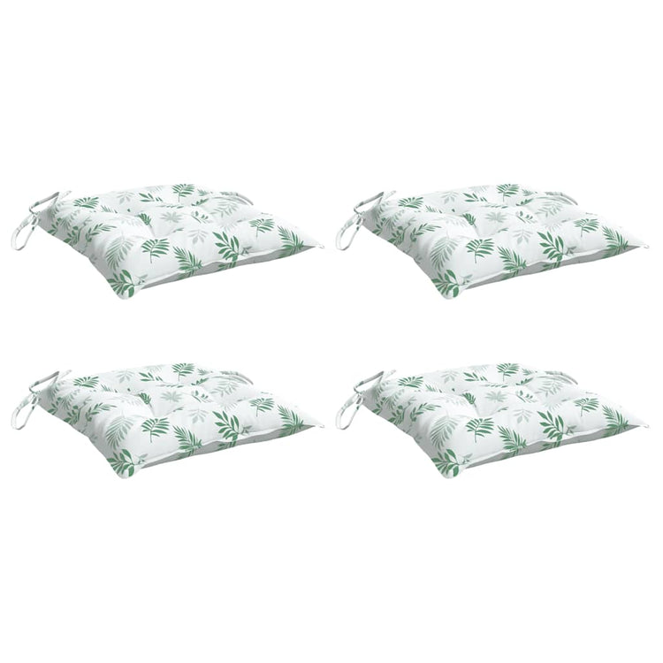 Coussins de chaise vidaxl 4 ST 50x50x7 cm motif de feuille de tissu