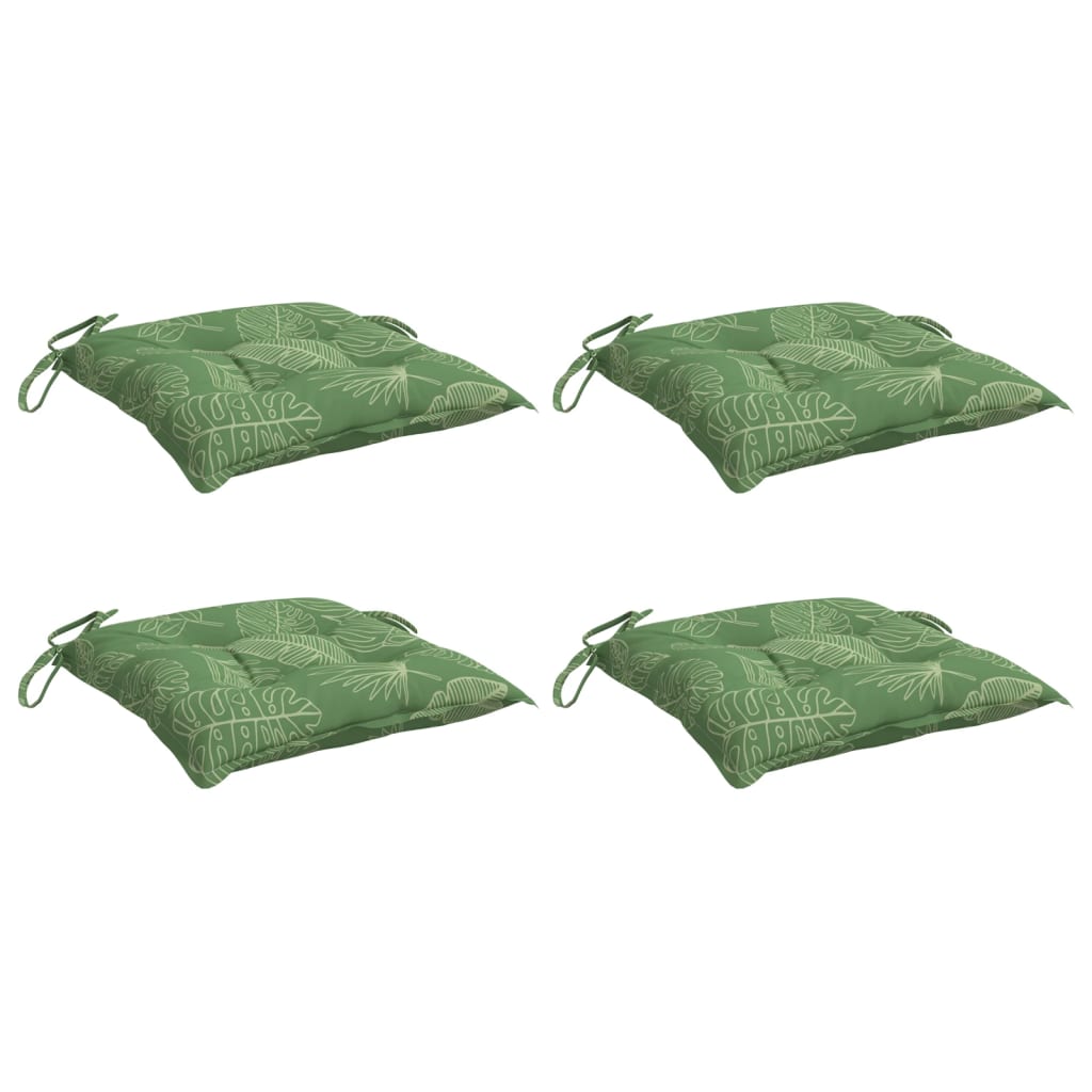 Coussins de chaise vidaxl 4 pcs motifs de feuilles 50x50x7 cm tissu