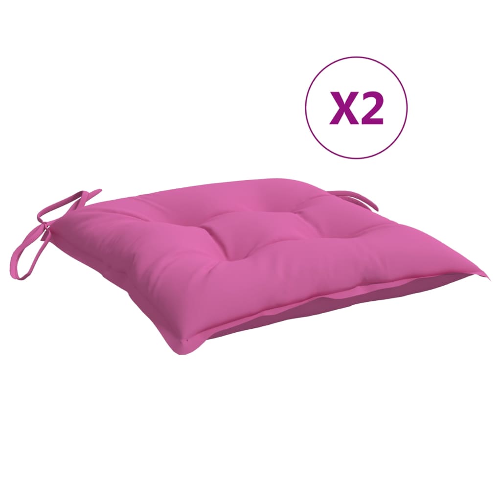 Coussins de chaise Vidaxl 2 ST 50x50x7 cm Oxford tissu rose