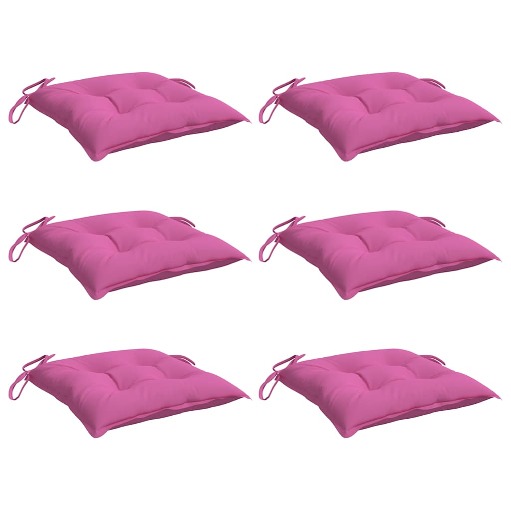 Coussins de chaise Vidaxl 6 ST 50x50x7 cm Oxford tissu rose