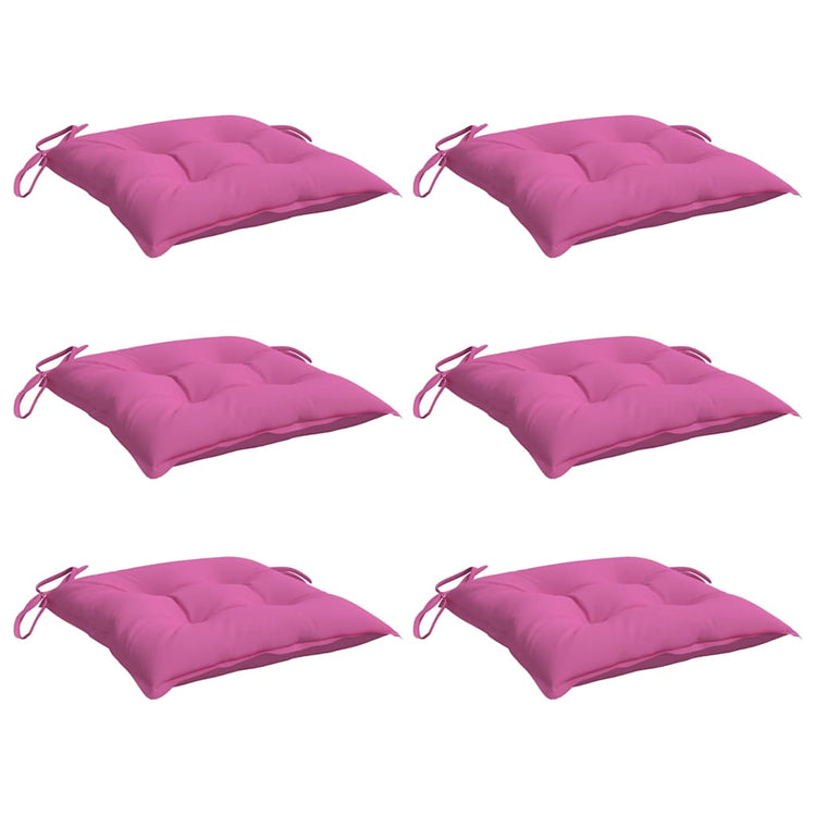Coussins de chaise Vidaxl 6 ST 50x50x7 cm Oxford tissu rose