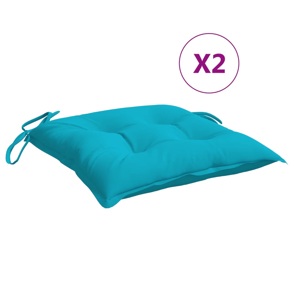 Coussins de chaise Vidaxl 2 ST 50x50x7 cm TURQUISE