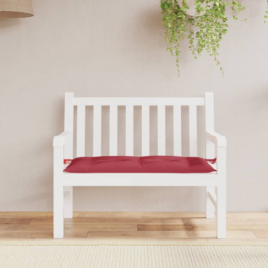 Vidaxl jardin banc coussin 100x50x7 cm oxford tissu vin rouge