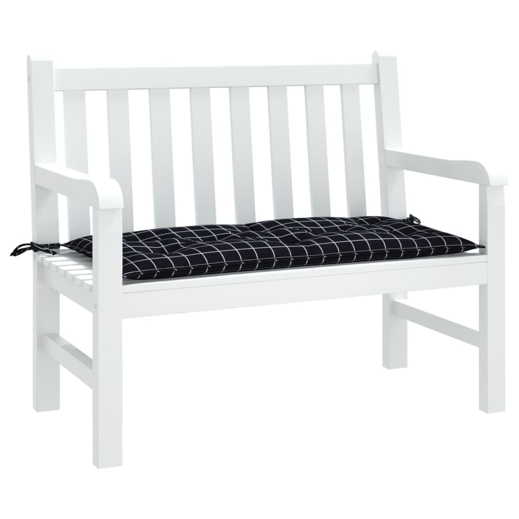 Vidaxl jardin banc coussin 180x50x7 cm oxford tissu diamant motif noir