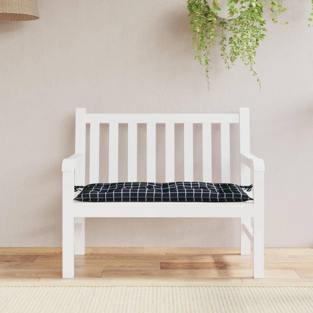 Vidaxl jardin banc coussin 180x50x7 cm oxford tissu diamant motif noir