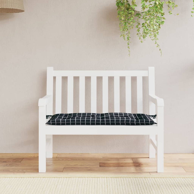 Vidaxl jardin banc coussin 180x50x7 cm oxford tissu diamant motif noir