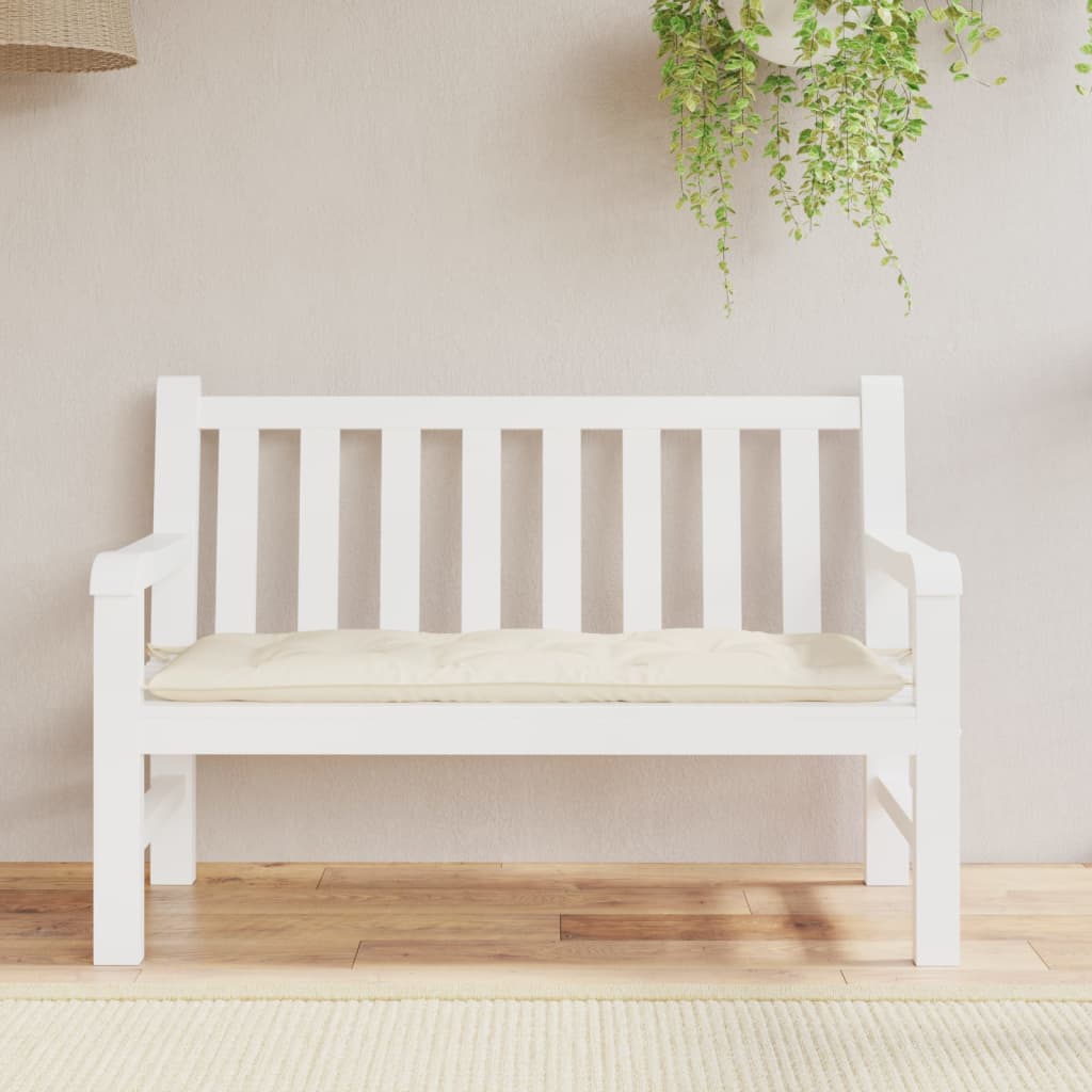 Vidaxx coussin de banc de jardin 120x50x7 cm tissu oxford couleur crème