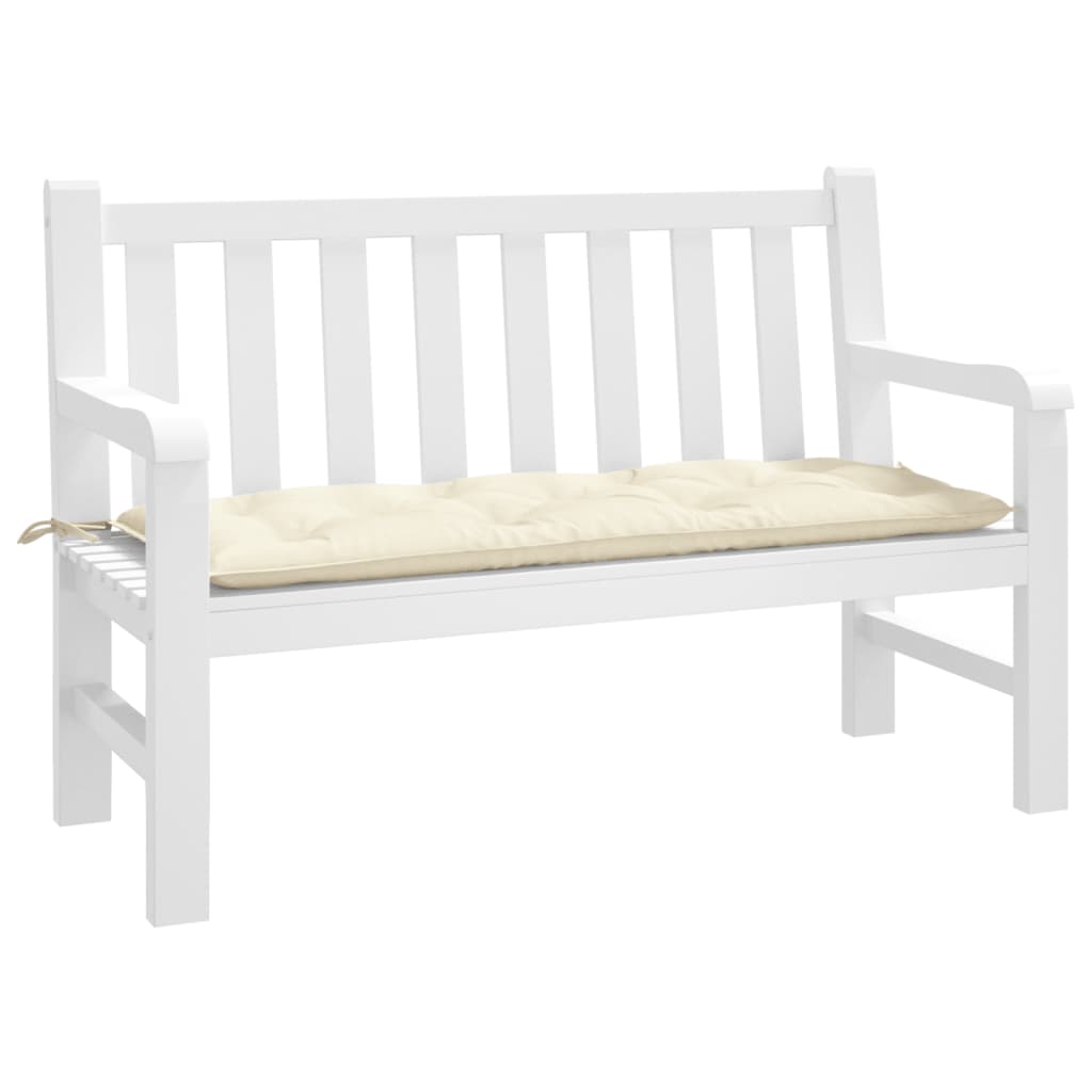 Vidaxx coussin de banc de jardin 120x50x7 cm tissu oxford couleur crème