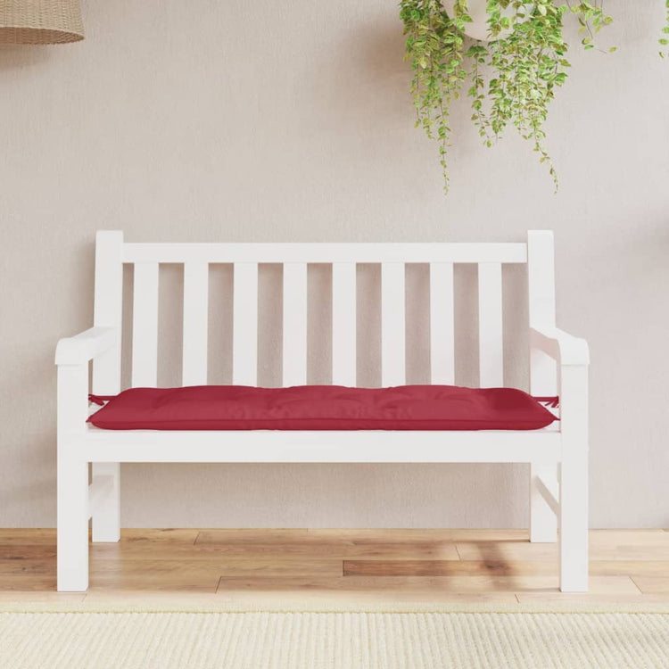 Vidaxl jardin banc coussin 120x50x7 cm oxford tissu vin rouge