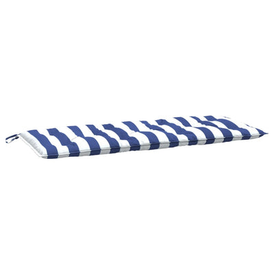 Vidaxl Garden Banc Cushion rayé 120x50x7 cm tissu blanc et bleu