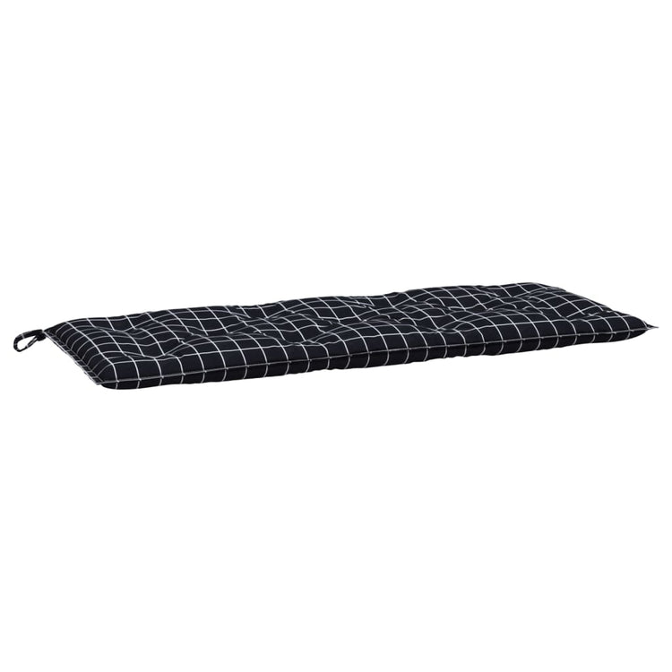 Vidaxl jardin banc coussin motif de damier 120x50x7 cm noir