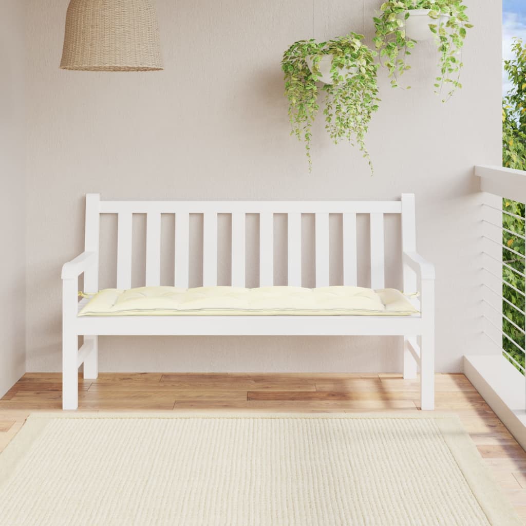 Vidaxx coussin de banc de jardin 150x50x7 cm tissu oxford couleur crème