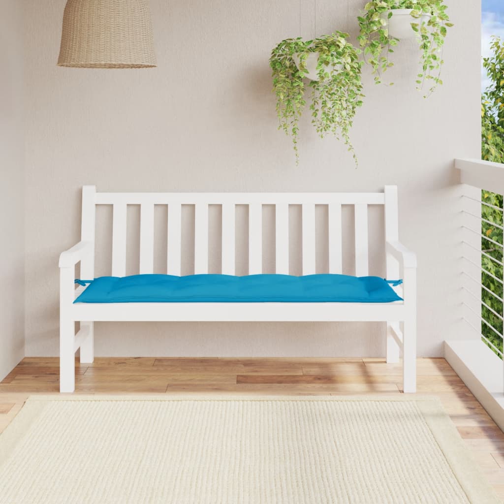 VidaXL coussin de banc de jardin 150x50x7 cm tissu oxford bleu clair