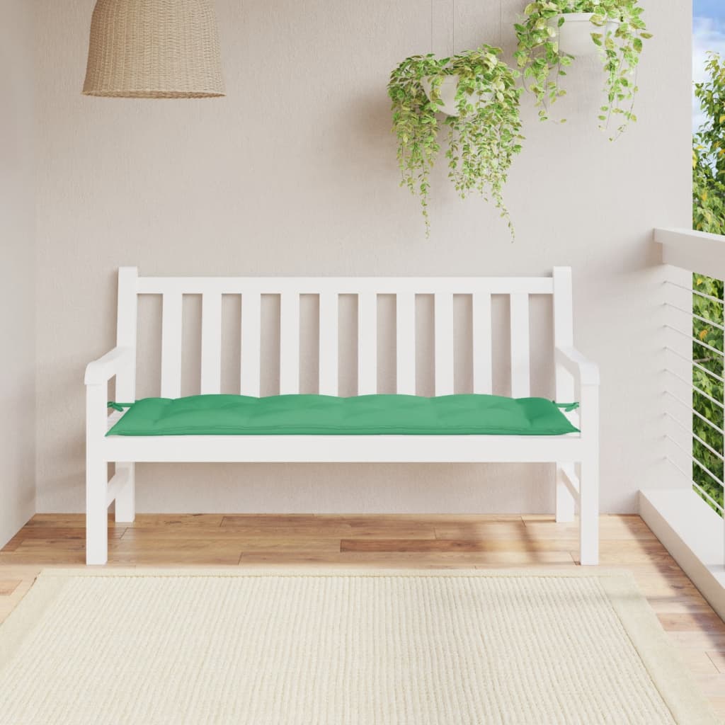 VidaXL coussin de banc de jardin 150x50x7 cm tissu oxford vert