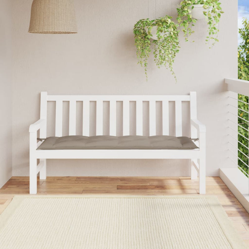 Vidaxl jardin banc coussin 150x50x7 cm oxford tissu taupe
