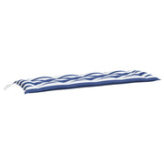 Vidaxl jardin banc coussin 150x50x7cm tissu blanc et bleu rayés - afbeelding 2