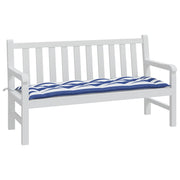 Vidaxl jardin banc coussin 150x50x7cm tissu blanc et bleu rayés - afbeelding 3