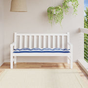 Vidaxl jardin banc coussin 150x50x7cm tissu blanc et bleu rayés - afbeelding 1