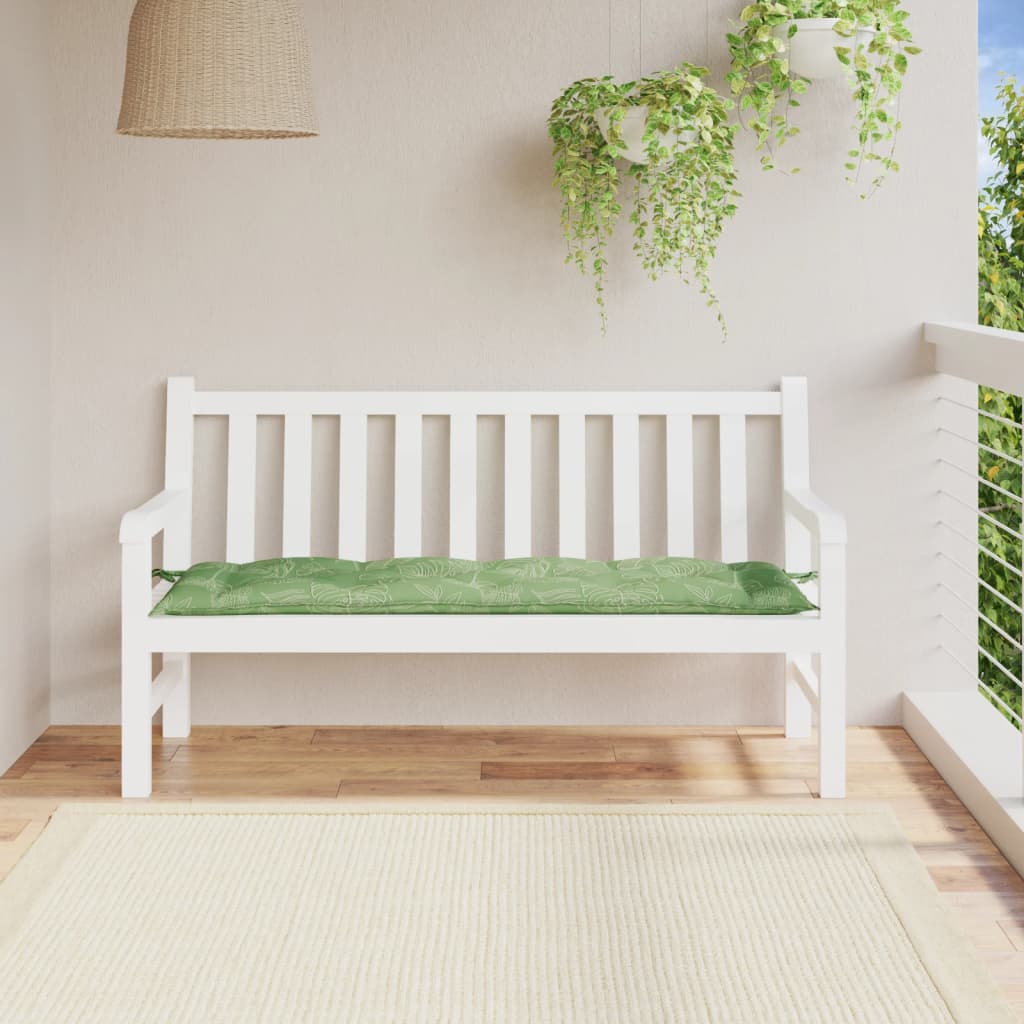 Vidaxl jardin banc coussin 150x50x7 cm motif de feuille de tissu oxford