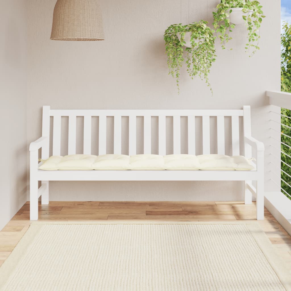 Vidaxx coussin de banc de jardin 180x50x7 cm tissu oxford couleur crème