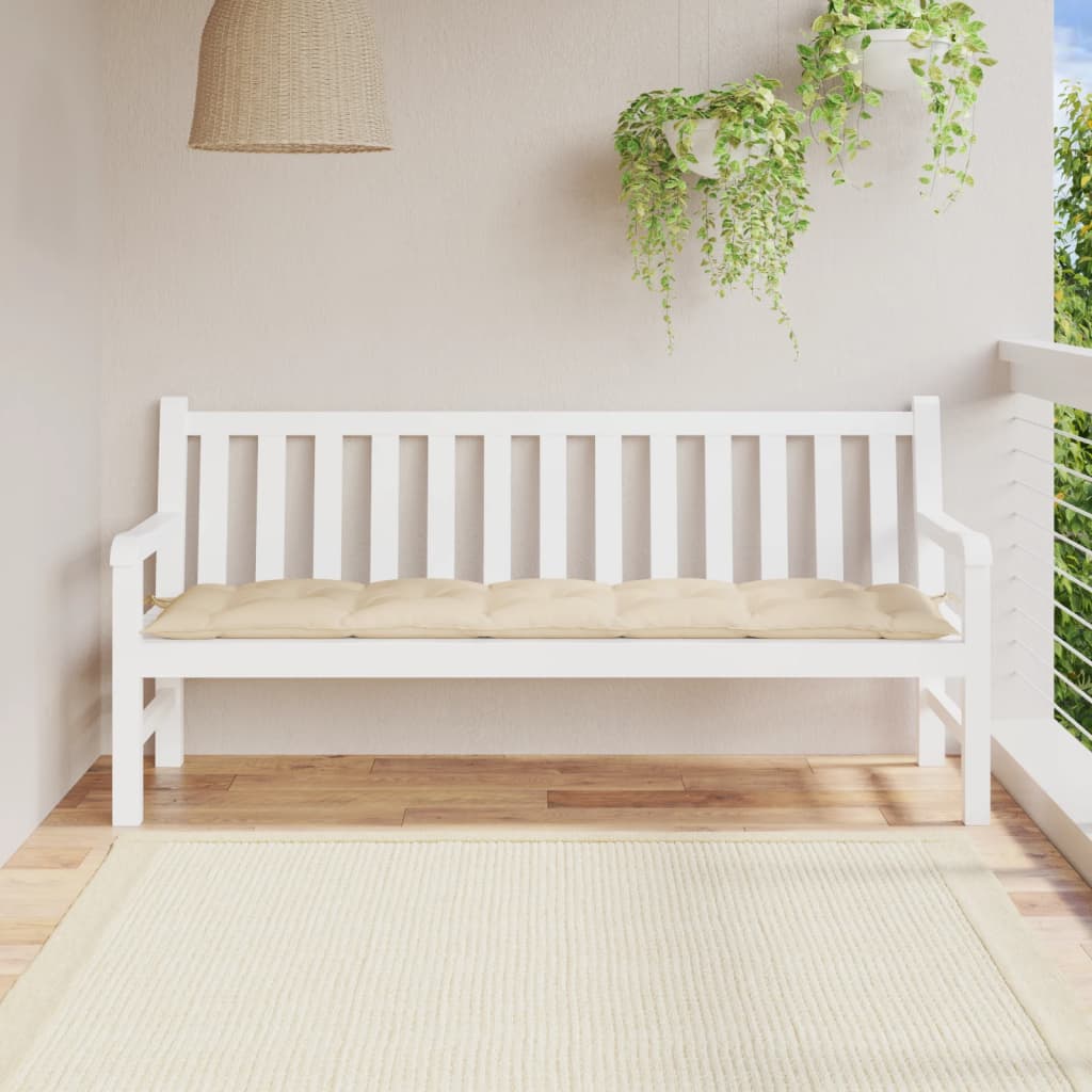 VidaXL coussin de banc de jardin 180x50x7 cm tissu oxford beige