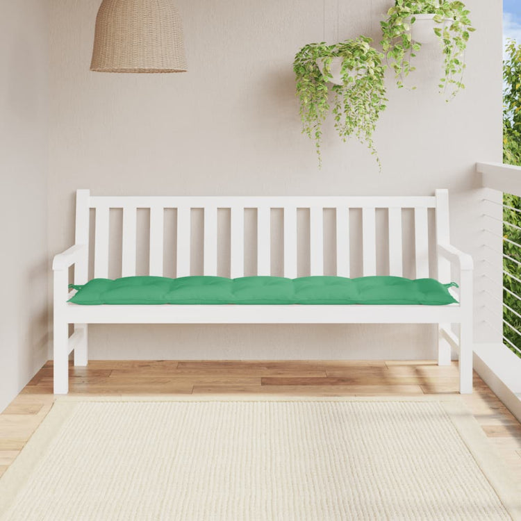 VidaXL coussin de banc de jardin 180x50x7 cm tissu oxford vert
