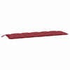 Vidaxl jardin banc coussin 180x50x7 cm oxford tissu vin rouge