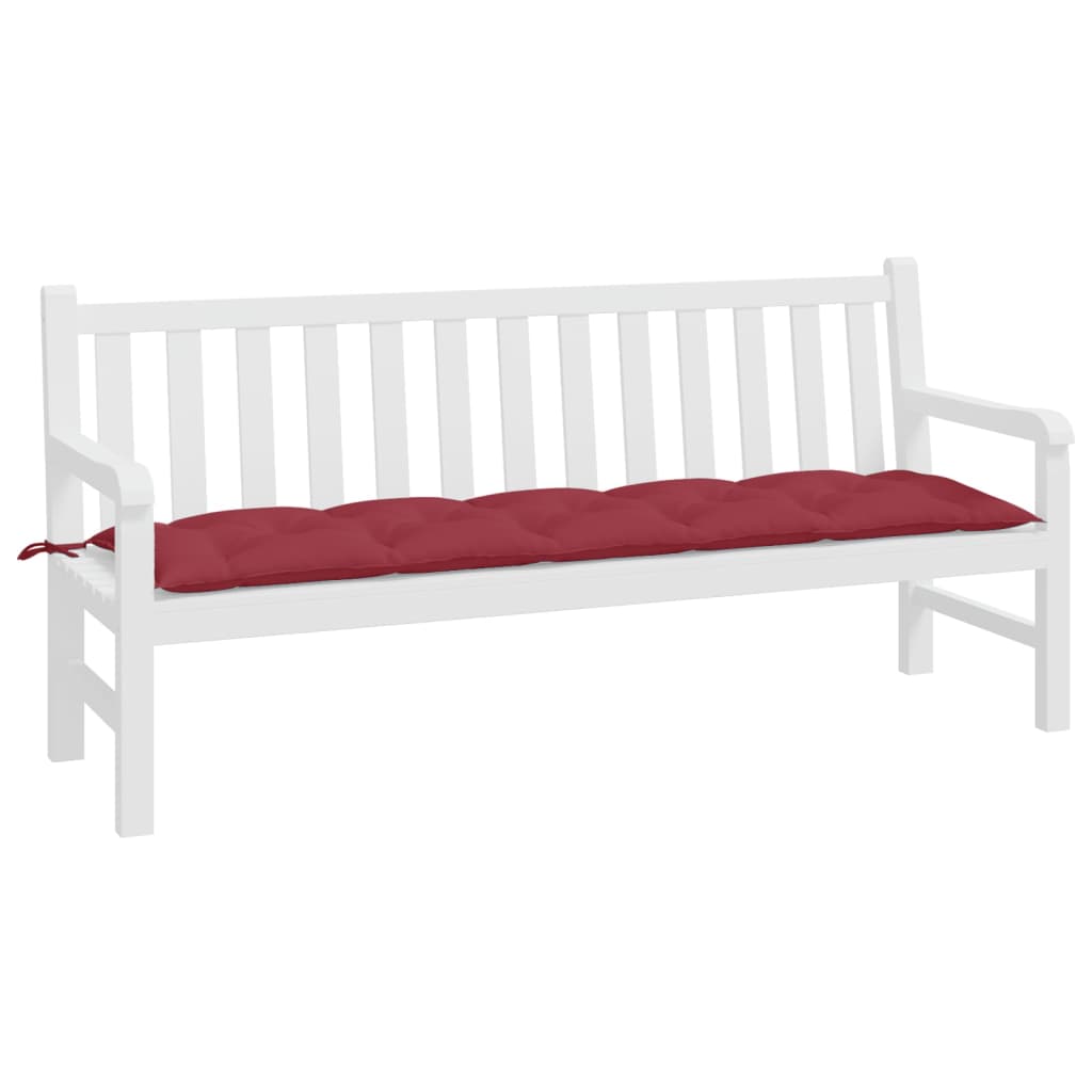Vidaxl jardin banc coussin 180x50x7 cm oxford tissu vin rouge
