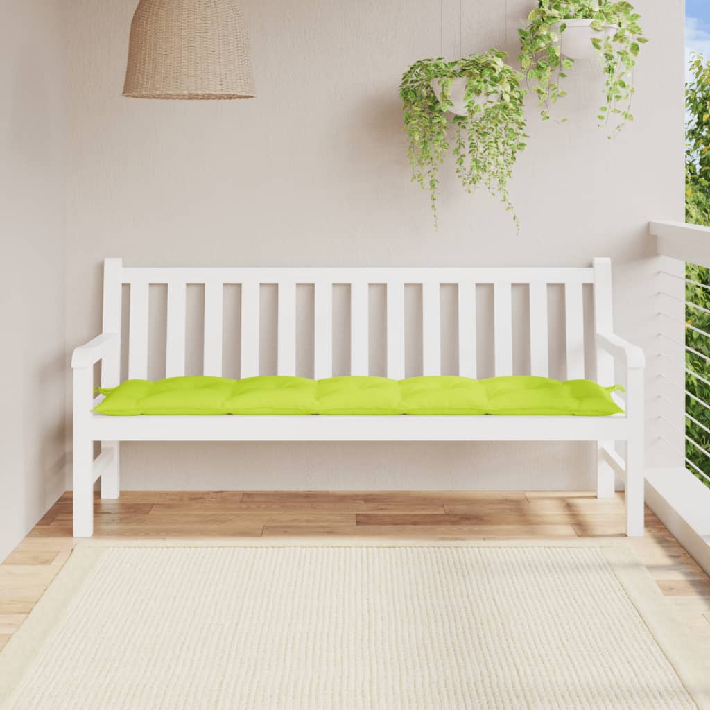 VidaXL coussin de banc de jardin 180x50x7 cm tissu oxford vert vif